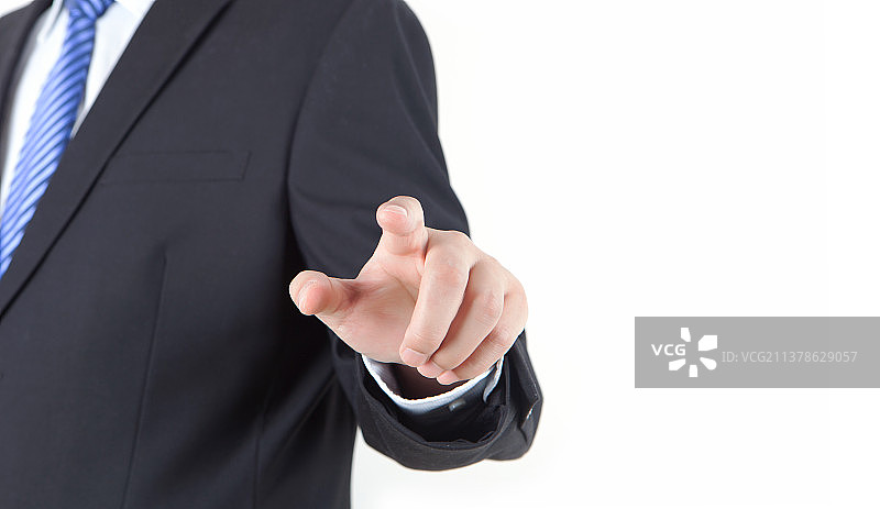 商务男性抬手点击图片素材