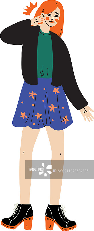 摸脸的年轻女子，面容略显忧伤图片素材