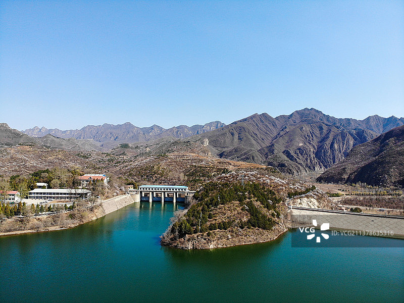 北京延庆：航拍“燕山天池”白河堡水库图片素材
