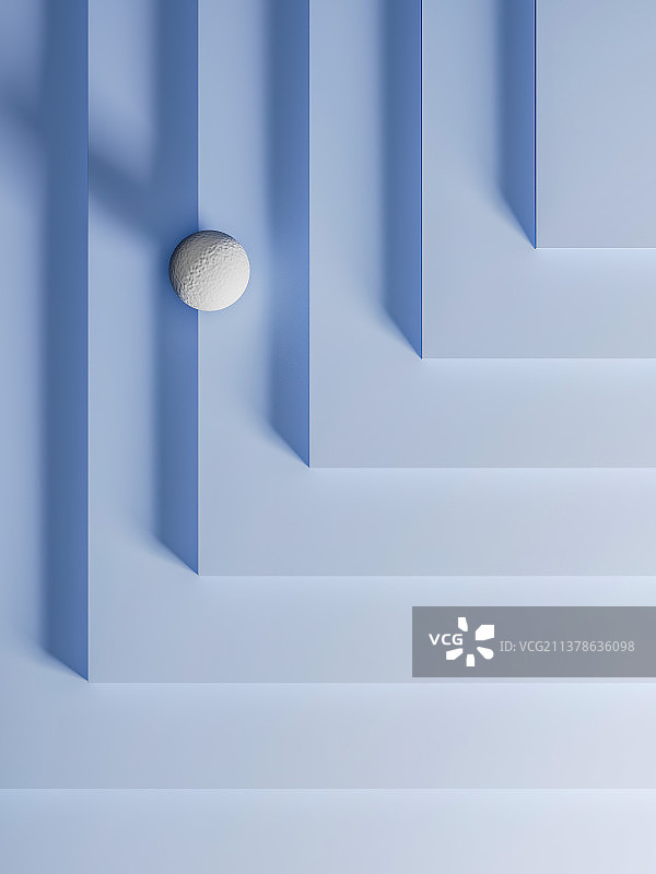 小球滚落阶梯的抽象概念风格图片素材