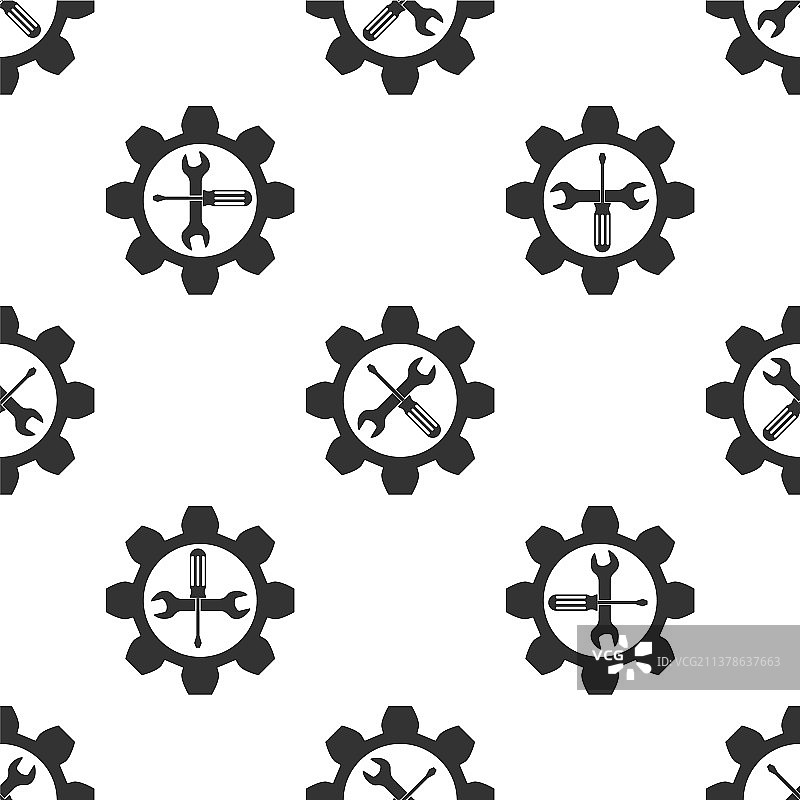 灰色维护符号 - 扳手和螺丝刀图片素材