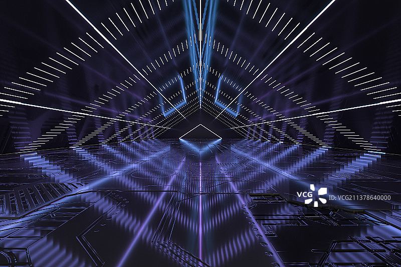 3D商务科技霓虹灯背景图片素材