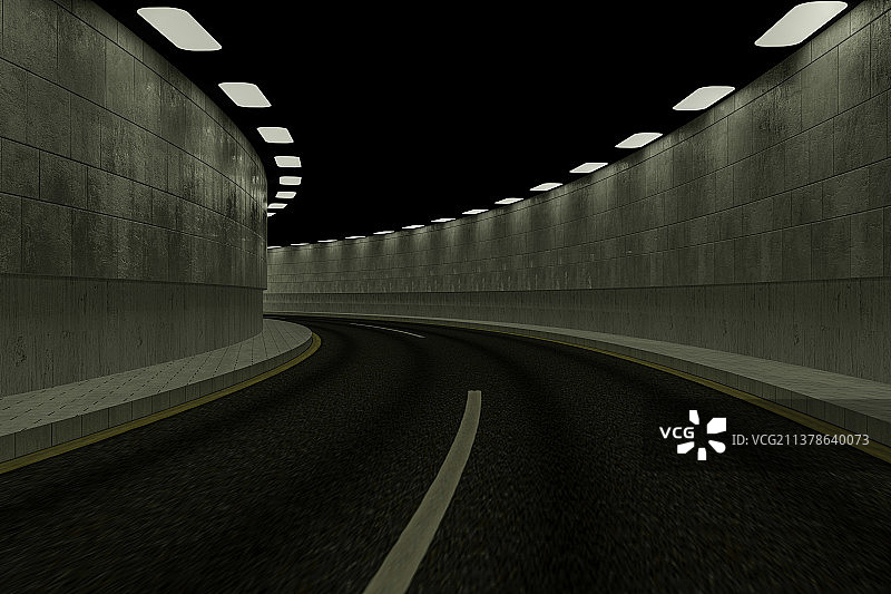 3D黑暗隧道空间图片素材