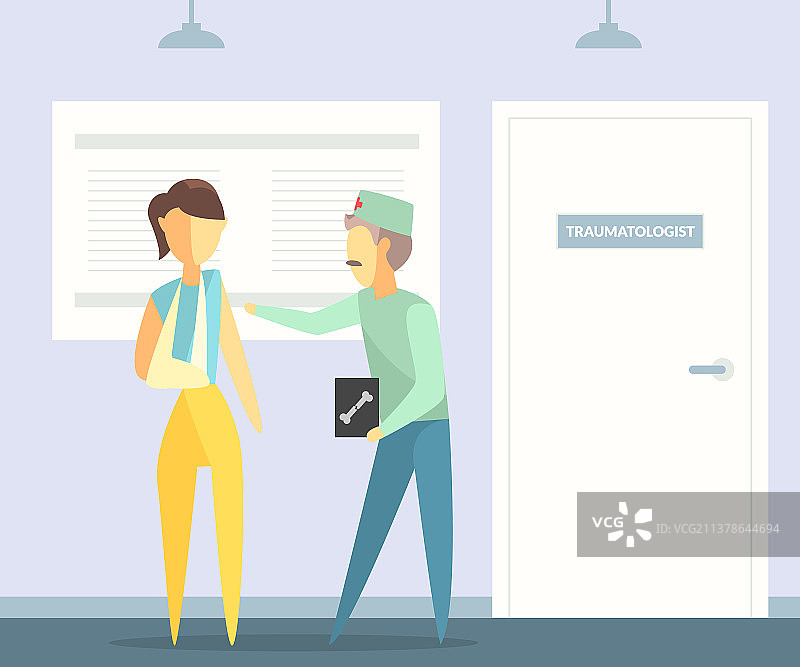 创伤科医生帮助女患者图片素材