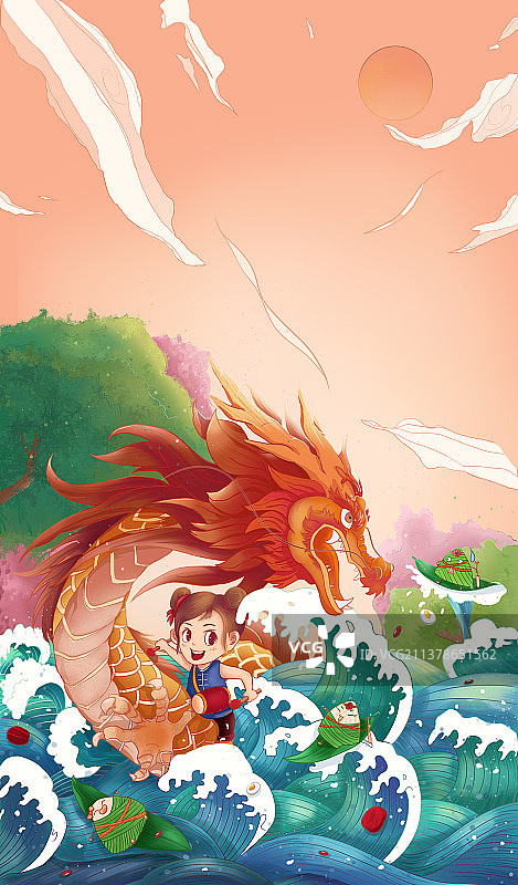 端午节粽子海报插画图片素材