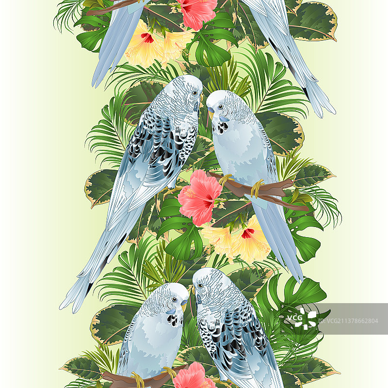 小鸟无缝垂直边框背景图片素材