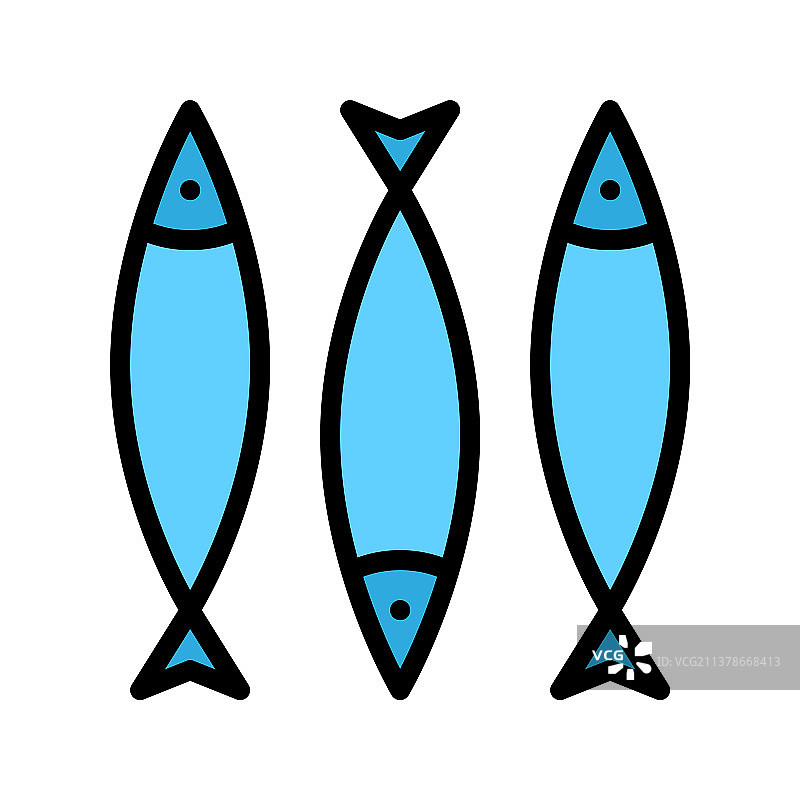 海鲜可编辑笔画图标集图片素材