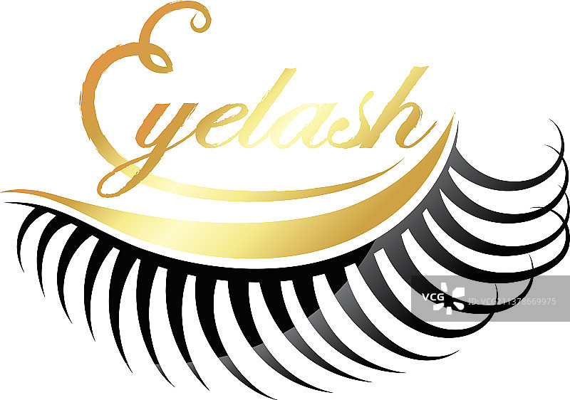睫毛沙龙金色标志图片素材