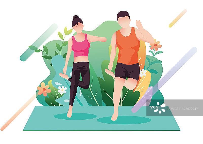 本草纲目毽子舞有氧健身操人物动作矢量海报图片素材