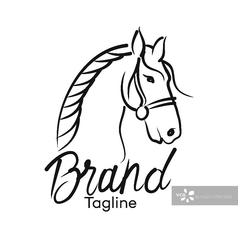 现代马标志图片素材