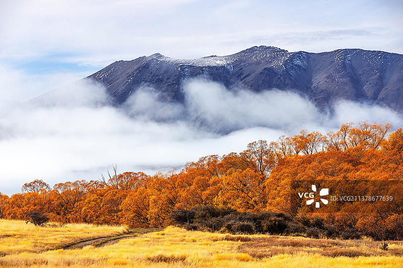 新西兰秋色与湖泊图片素材
