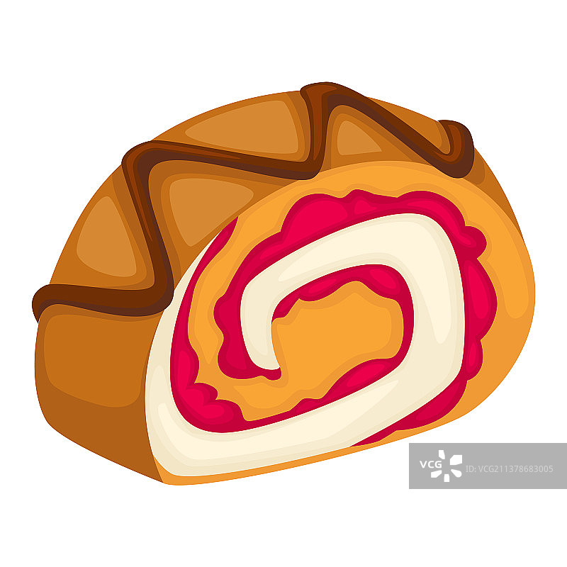 奶油覆盆子果酱蛋糕卷甜点图片素材