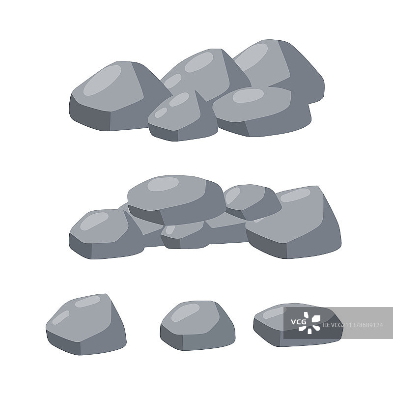 灰色鹅卵石套装图片素材