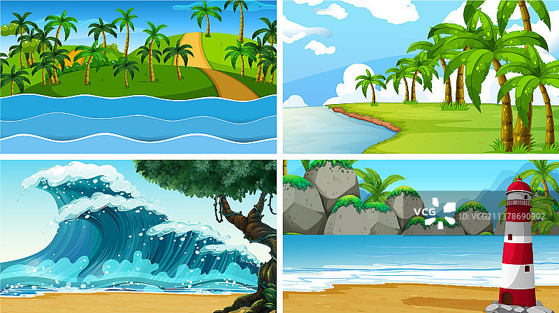 热带海洋海滩自然风光图片素材