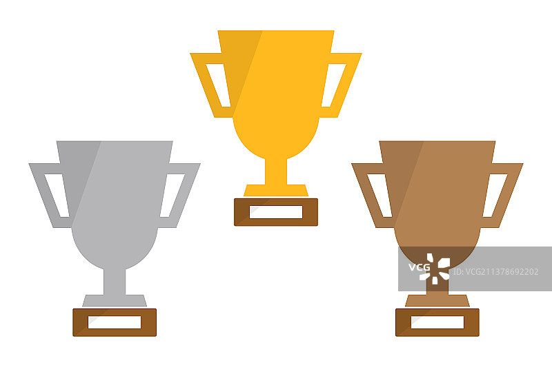 金色银色和青铜色奖杯套装颁奖典礼图片素材