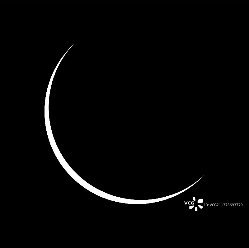 黑色背景上的新月图标图片素材