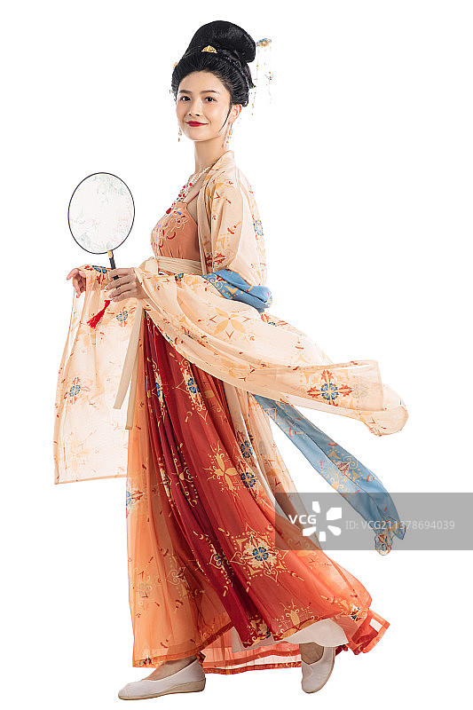 拿着扇子的古风美女图片素材