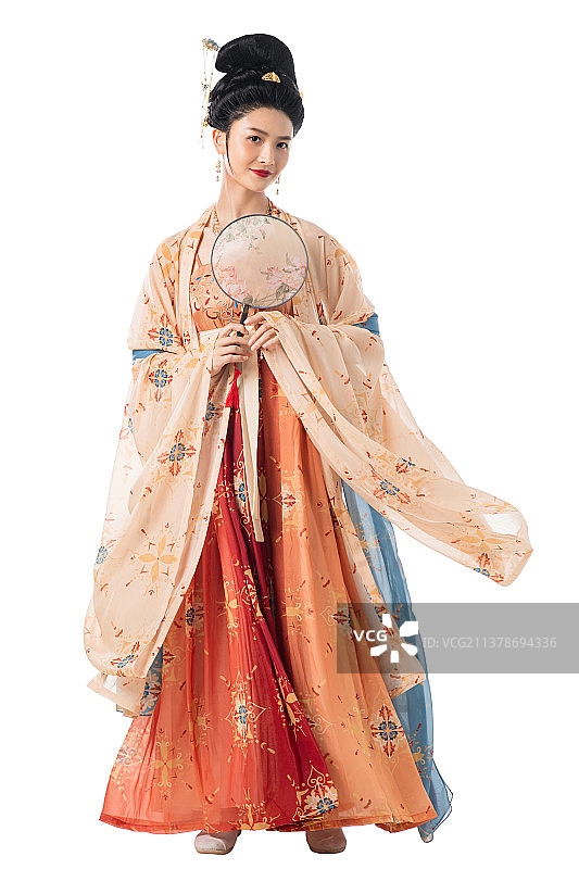 拿着扇子的古风美女图片素材