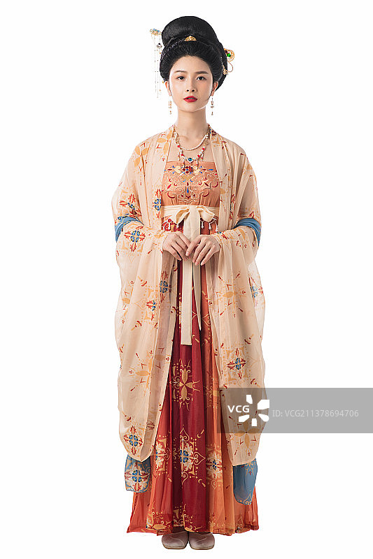 影棚拍摄漂亮的古风女子图片素材