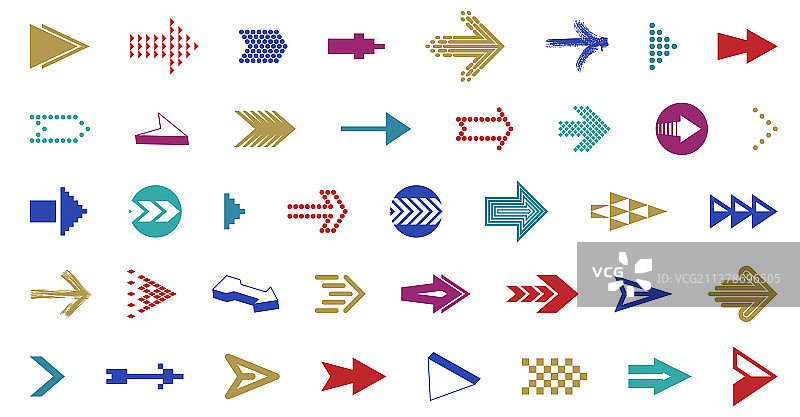 各种不同形状样式的箭头光标图片素材