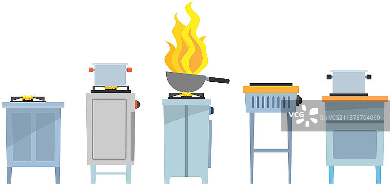 带厨具的烹饪台面合集图片素材