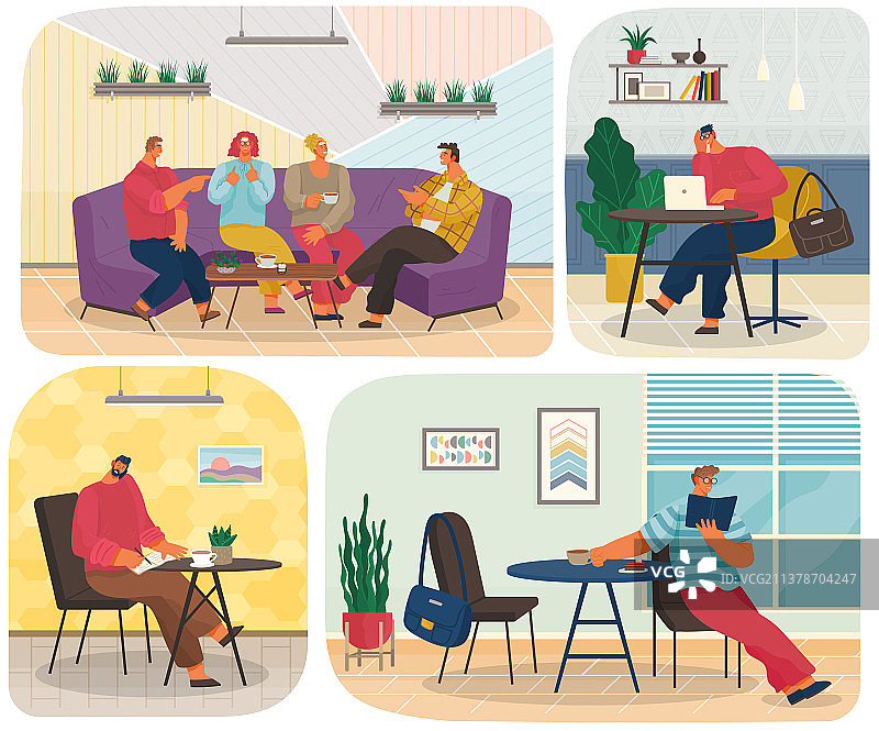 直播播客期间的人们交流图片素材