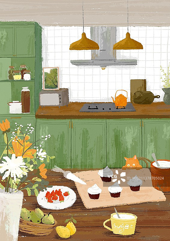 厨房一角图片素材