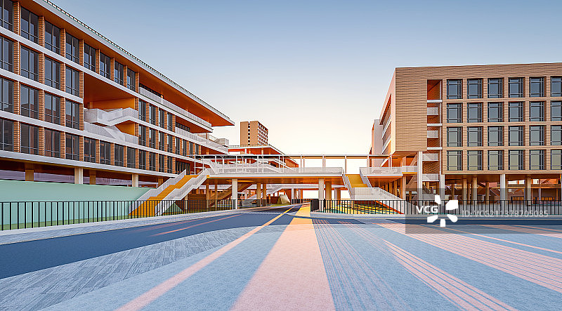 现代中学学校校园教学楼图片素材