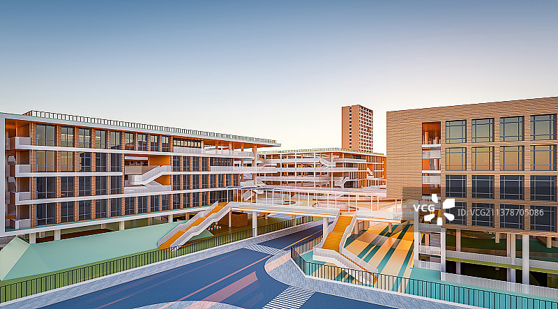 现代中学学校校园教学楼图片素材