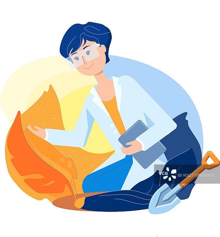 年轻女生物学家观察植物生长图片素材