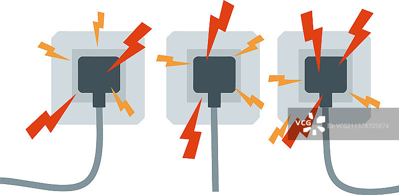 电路电击红色闪电图片素材