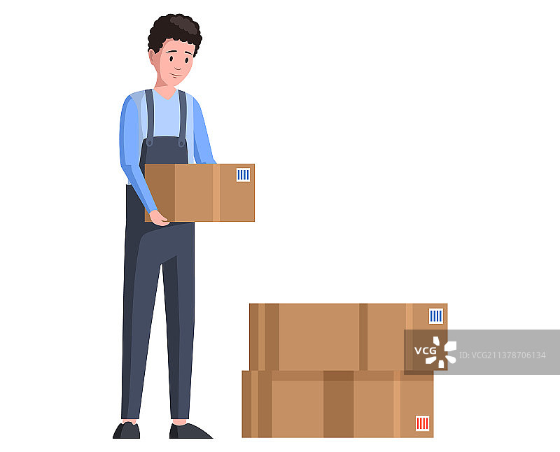 运输公司搬家服务工作图片素材