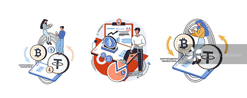 加密货币交易平台和区块链图片素材