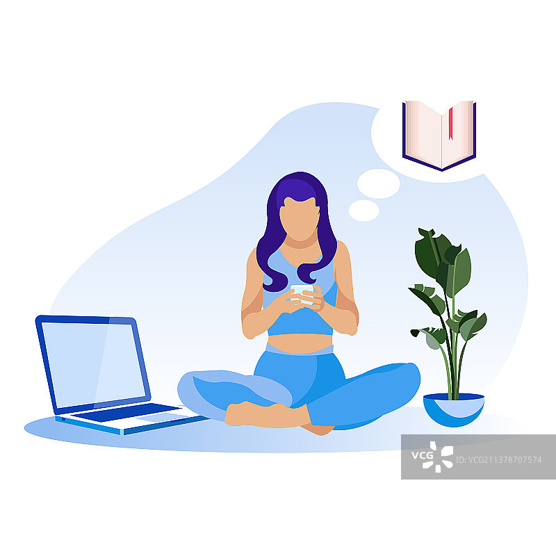 女人通过智能手机在线阅读书籍图片素材