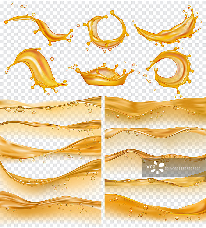 金色液体表面逼真油波纹图片素材