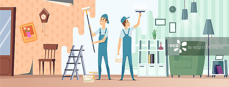 专业房屋维修工人图片素材