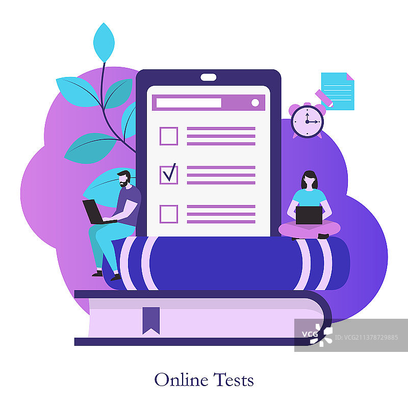 在线测试或在线学习概念图片素材