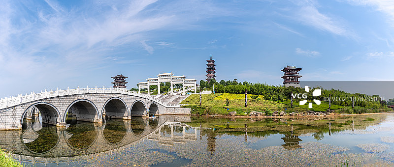 中国安徽宿州灵璧钟馗文化园的神武门三界桥图片素材