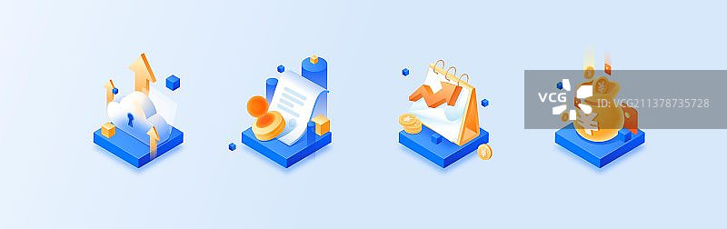 2.5D商务金融行业矢量插画图标icon图片素材