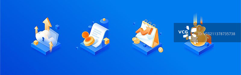 2.5D商务金融行业矢量插画图标icon图片素材
