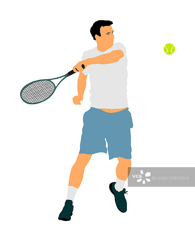 网球男运动员，白色背景图片素材