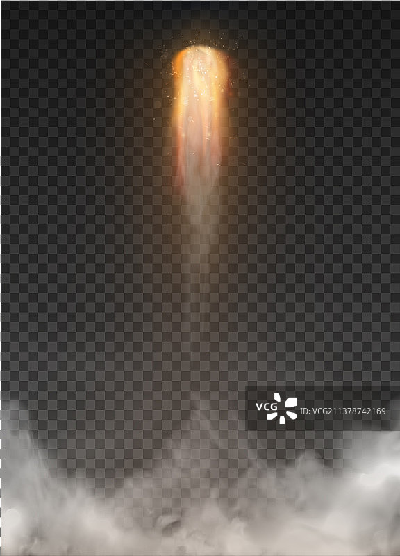 透明背景上的火箭烟雾图片素材