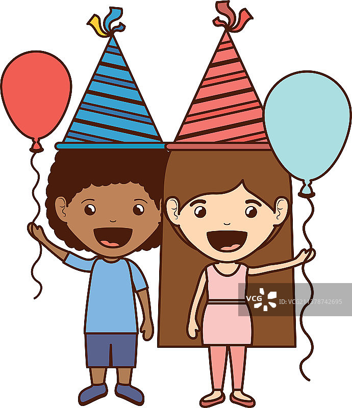 情侣和孩子们在生日派对上图片素材