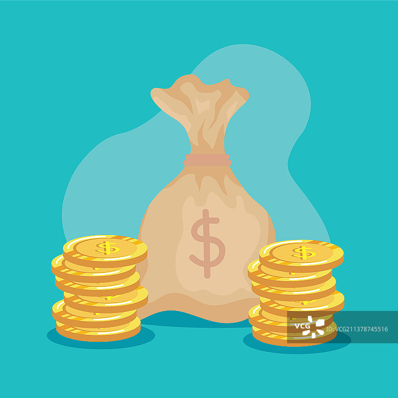 装有硬币的钱袋图片素材