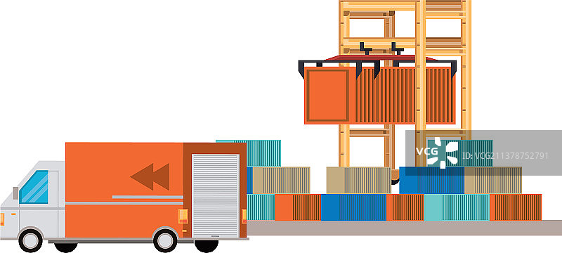 物流运输交付货物卡通图片素材