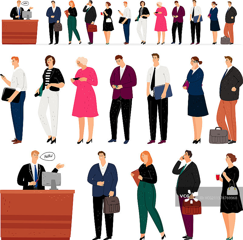 客户服务排队队列图片素材