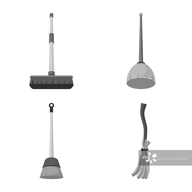 设计工具和拖把标志图片素材