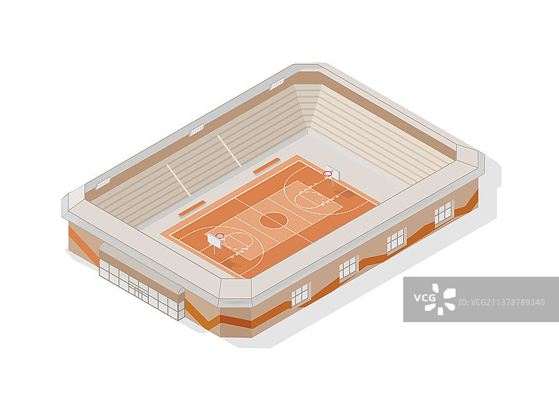 2.5D篮球场现代体育馆图片素材