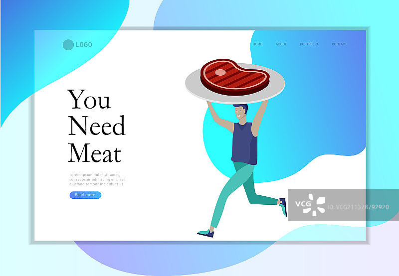 烧烤准备场景着陆页模板图片素材