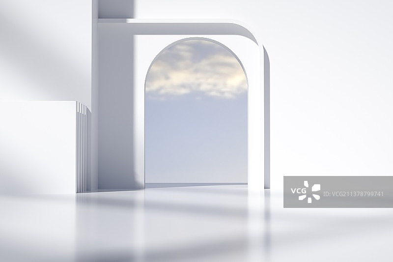 空间建筑抽象三维图形背景图片素材